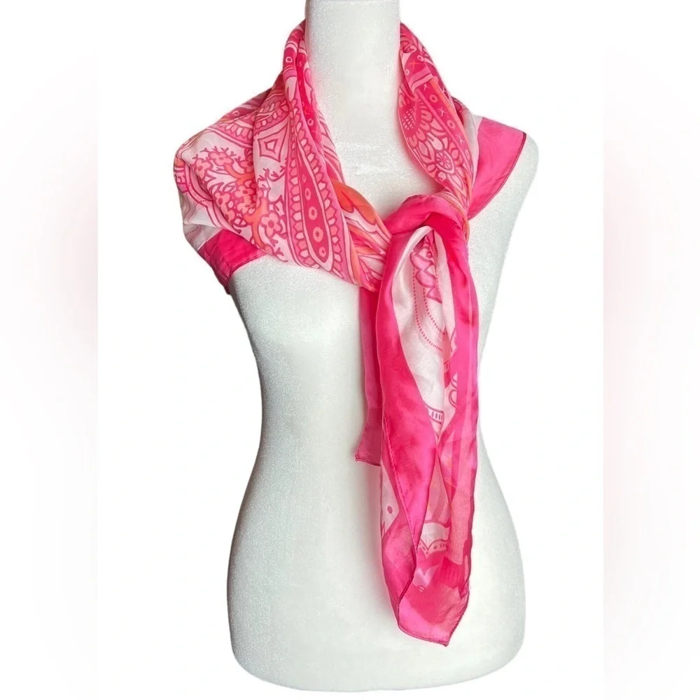 ELLEN TRACY PINK SCARF One size